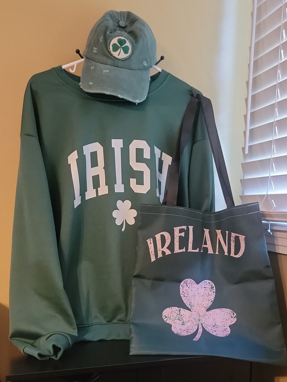 Green "Irish"  Light Weight shirt and Hat Tote Set - St. Patrick's Day